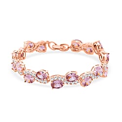 White Cubic Zirconia & Green Crystal Bracelet (Size - 7.5) in Yellow Gold Tone 2.00 Ct.