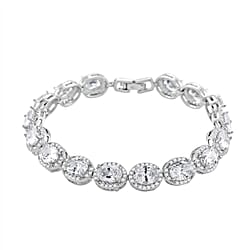 White Cubic Zirconia & Pink Cubic Zirconia Bracelet (Size - 7.5) in Rose Gold Tone 9.50 Ct.