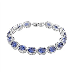 White Cubic Zirconia & Pink Cubic Zirconia Bracelet (Size - 7.5) in Rose Gold Tone 9.50 Ct.