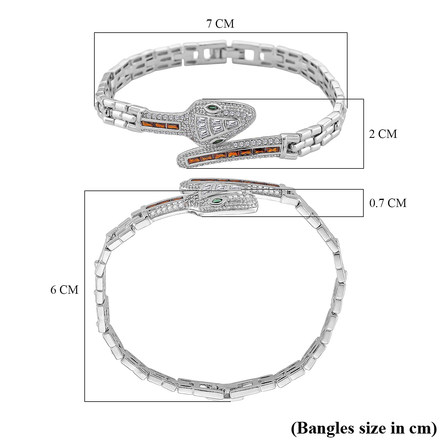 Couture Collection - Multi Colour Cubic Zirconia Serpentine Majesty Bracelet (Size - 7.5) 3.50 Ct.
