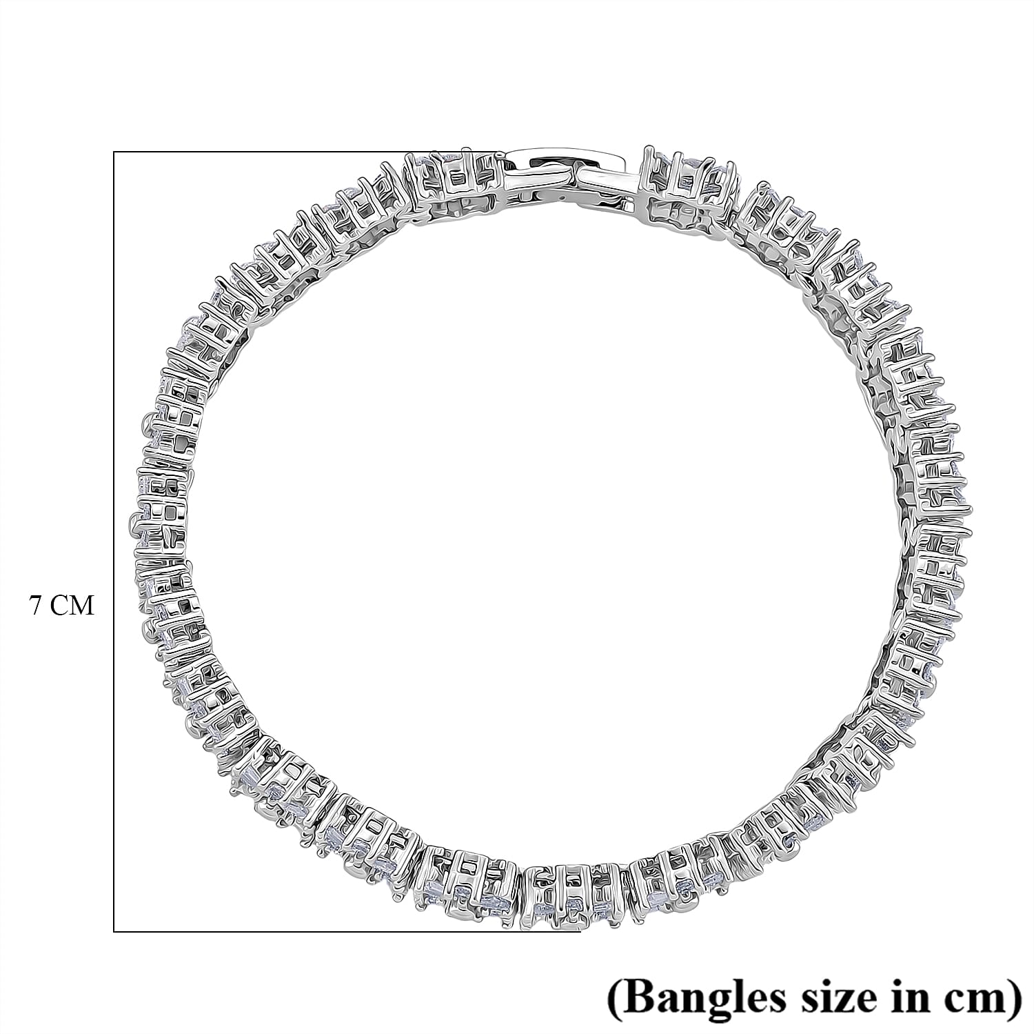 Designer Inspired-White Cubic Zirconia Bracelet (Size - 7.5) in Silver Tone 10.00 Ct.