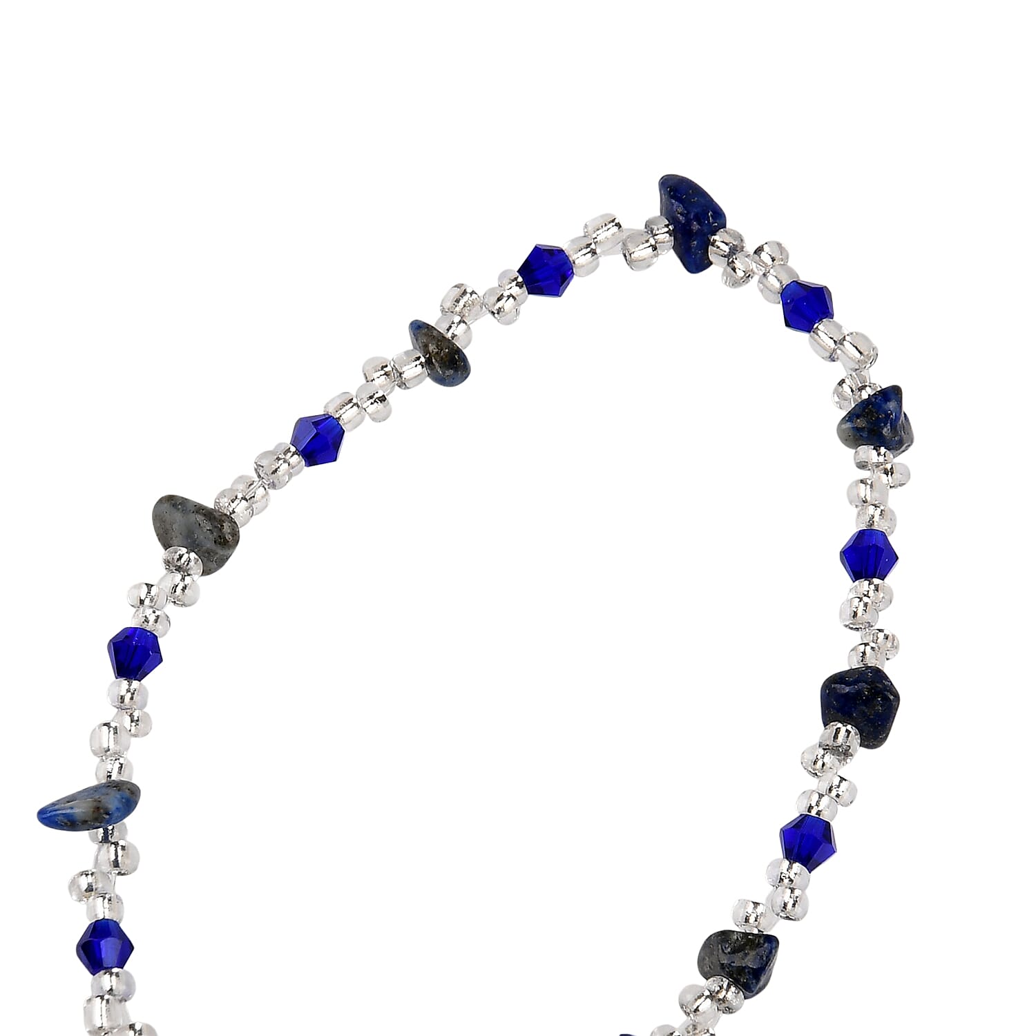 Multi Colour Glass Hamsa Hanging Decoration in Silver Tone