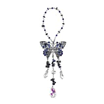 Multi Colour Butterfly Hanging Decoration in Silver Tone