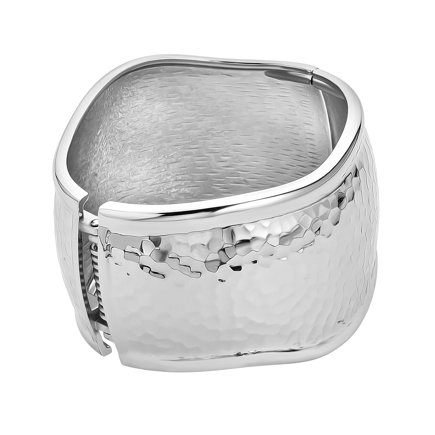 Cuff Bangle (Size 7) in White Gold Plated