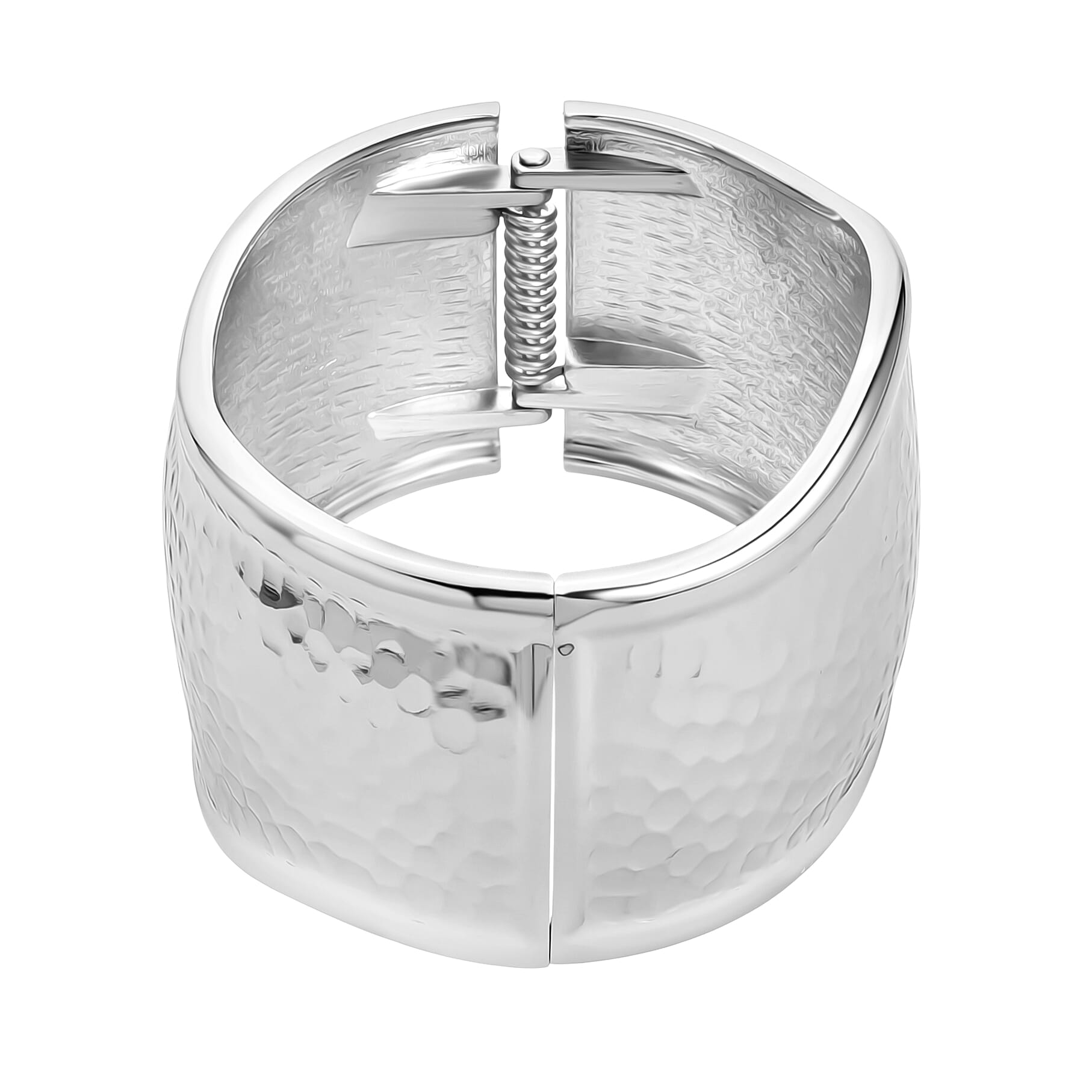Cuff Bangle (Size 7) in White Gold Plated
