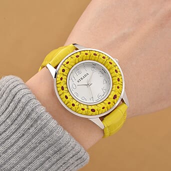 https://tjcuk.sirv.com/Products/82/8/8282712/Strada-Yellow-Color-Murano-Glass-Watch-Pure-Natural-Leather-Standard-3_8282712_1.jpg?w=342&h=342