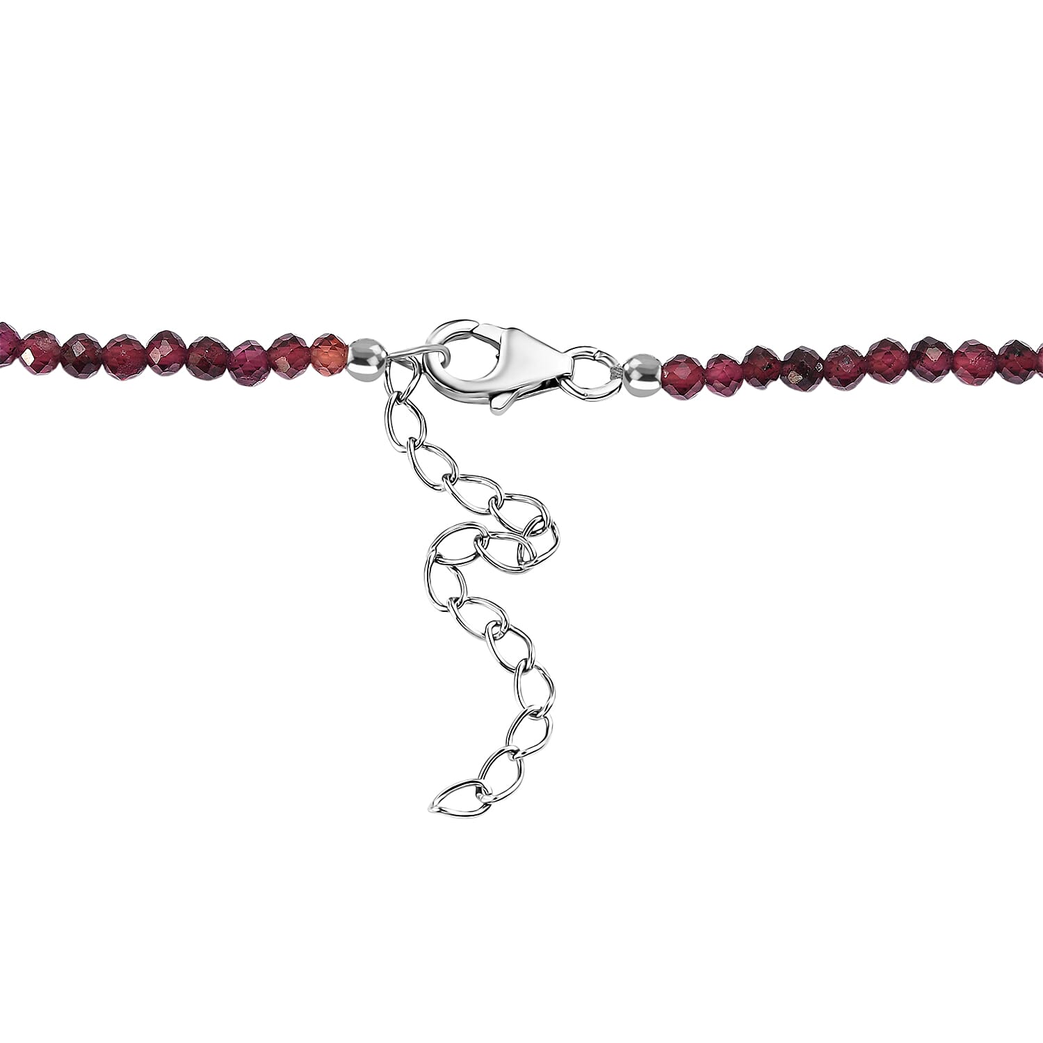 D'Joy Kunzite & Rhodolite Garnet Necklace (Size - 18) in Rhodium Overlay Sterling Silver 123.00 Ct.