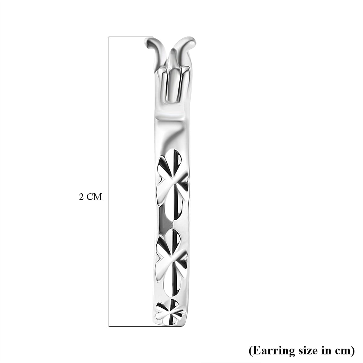 Sterling Silver Diamond Cut Hoop Earrings with Clasp