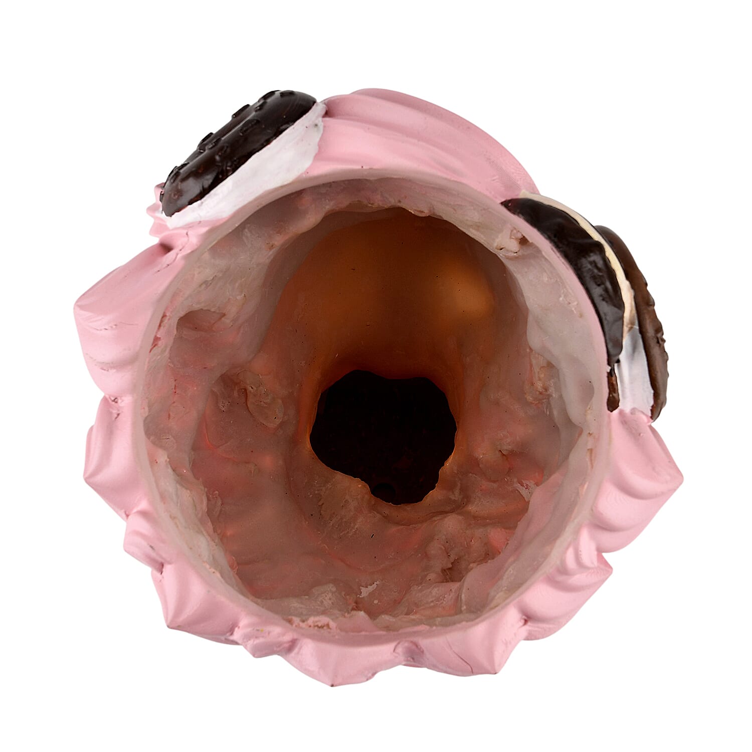 LIVMORE Lady Head Planter with Pink Hair (15 x 15 x 25 cm).