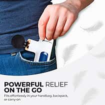 MightyMitts Portable Massage Gun for Deep Tissue Muscle Recovery with 4 Heads and 6 Speeds