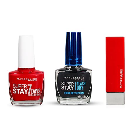 Maybelline Red Lips and Nails with Top Coat Set