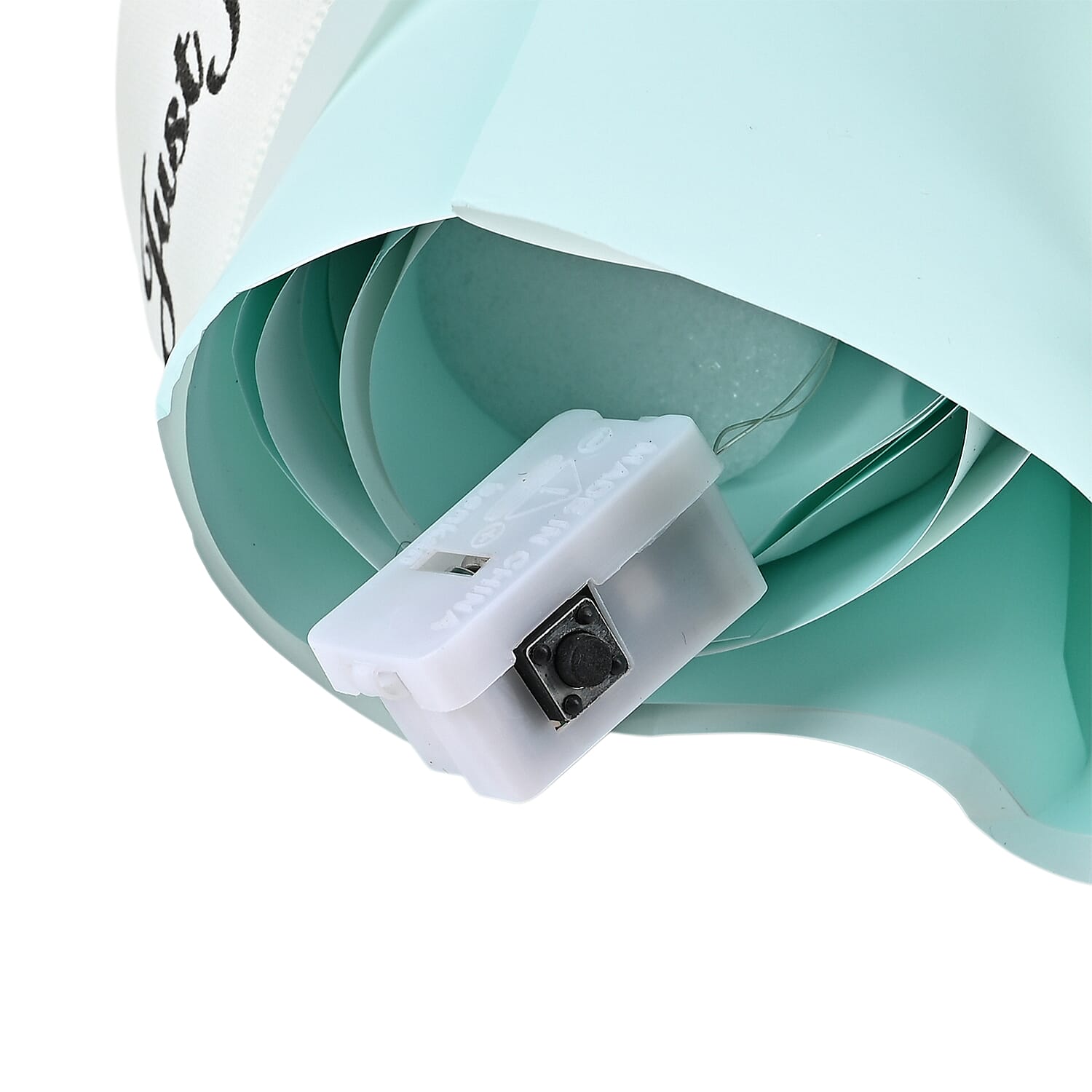 LIVMORE Handmade Knitted Flower Bouquet with 10 LED Lights (26cm) - Turquoise