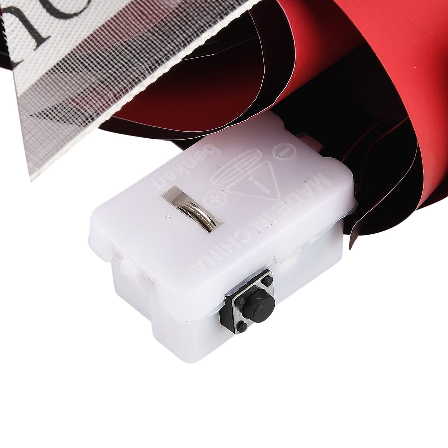 LIVMORE Handmade Knitted Flower Bouquet with 10 LED Lights (26cm) - Red