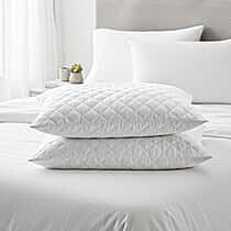 Livmore Pack of 2 Hotel Quality Quilted Pillows - White