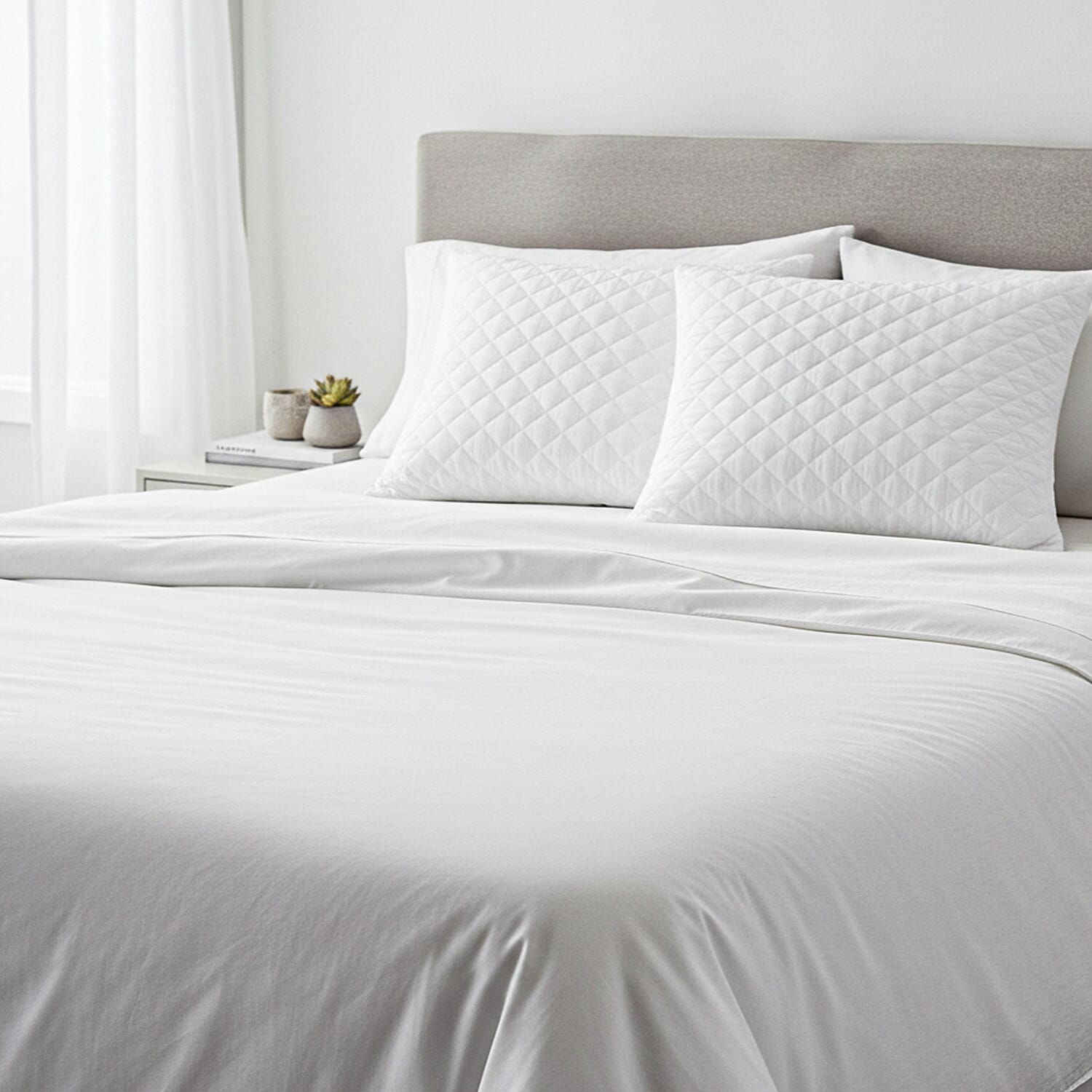 Livmore Pack of 2 Hotel Quality Quilted Pillows - White