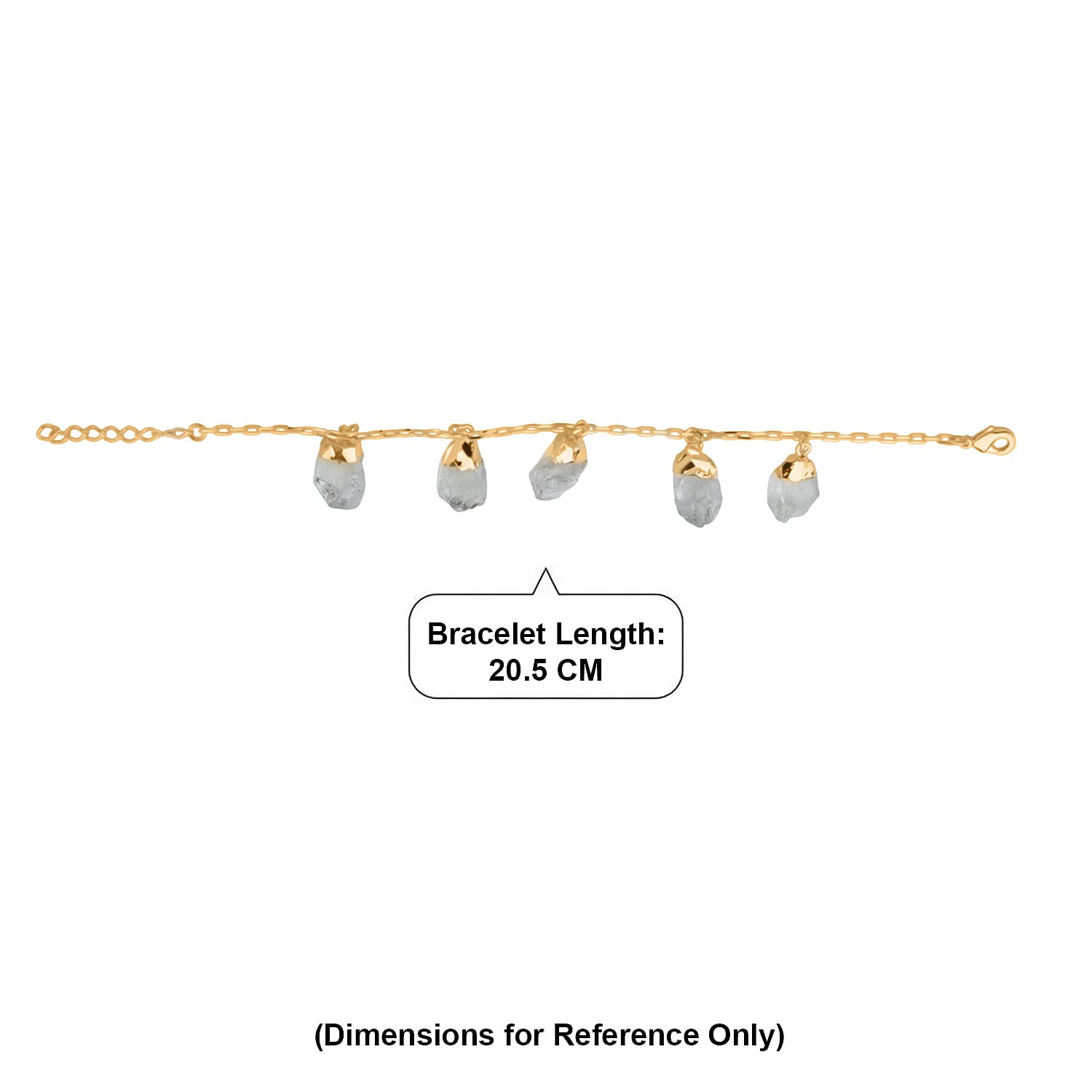 Prasiolite Rough Cut Bracelet (Size 7 - 1.5 Ext) in Yellow Gold Plated 20.00 Ct.