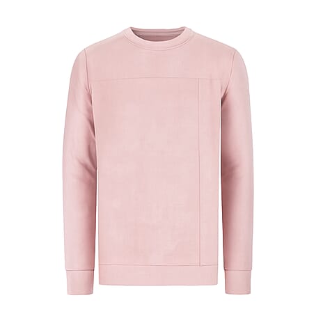 Cotton Crew Neck Sweatshirt (Size S) - Pink