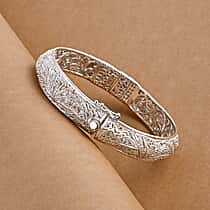 Royal Bali Collection - D'Joy Sterling Silver Bangle (Size - 7.5), Silver Wt. 34.62 Gms
