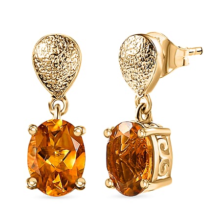 D'Joy Serra Gaucha Citrine Dangling Earring Sterling Silver 2.37 Ct.