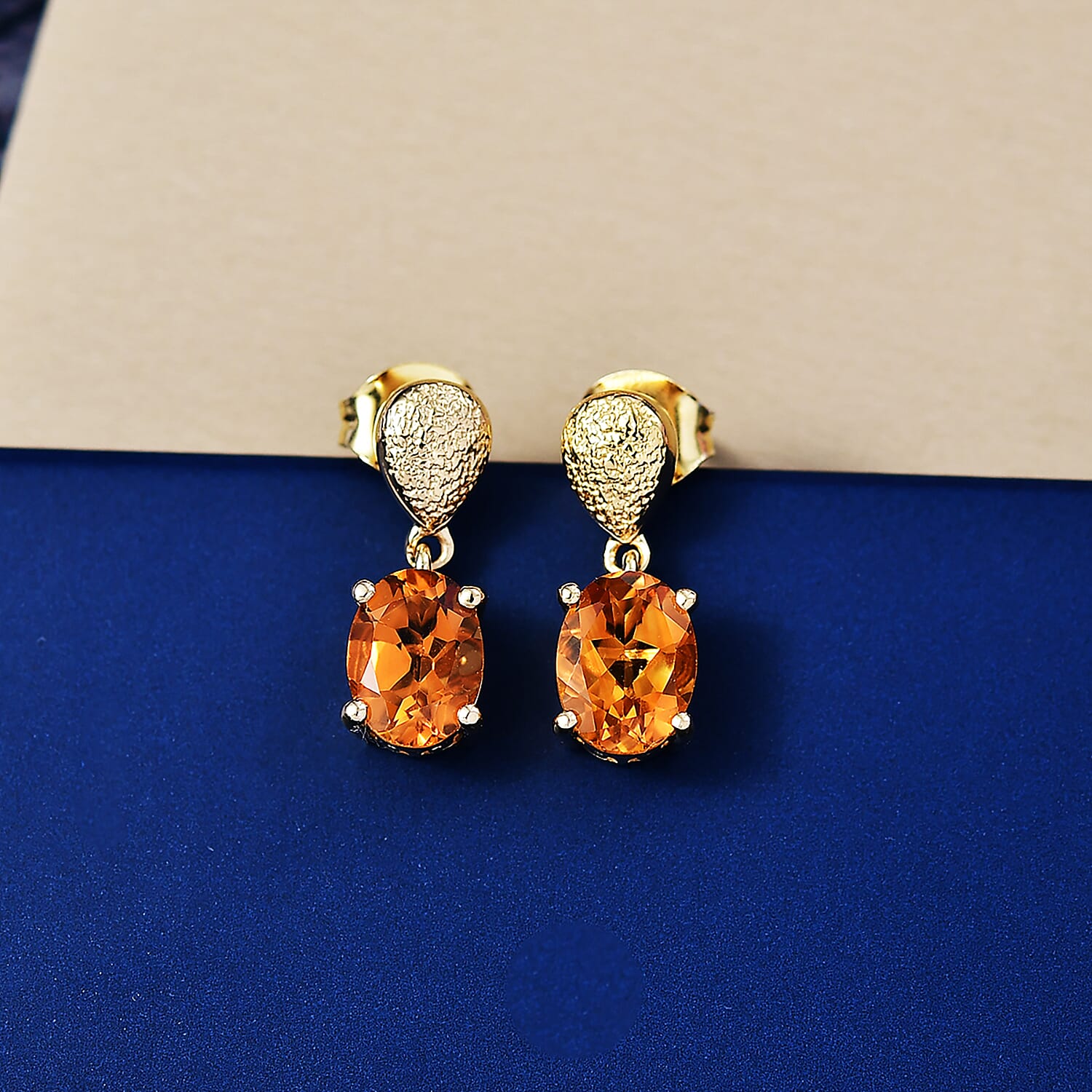 D'Joy Serra Gaucha Citrine Dangling Earring Sterling Silver 2.37 Ct.