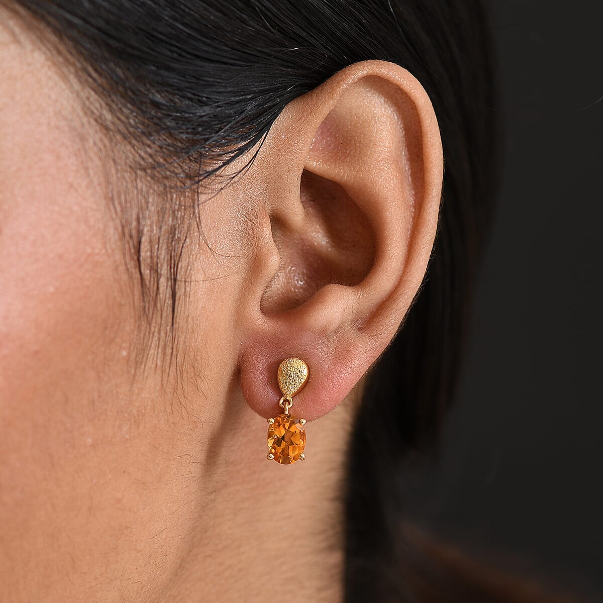 D'Joy Serra Gaucha Citrine Dangling Earring Sterling Silver 2.37 Ct.