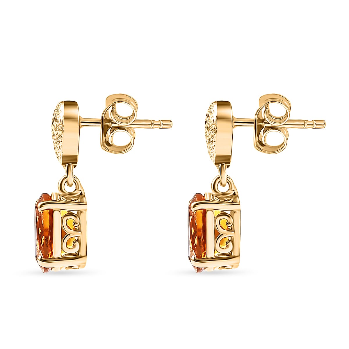 D'Joy Serra Gaucha Citrine Dangling Earring Sterling Silver 2.37 Ct.