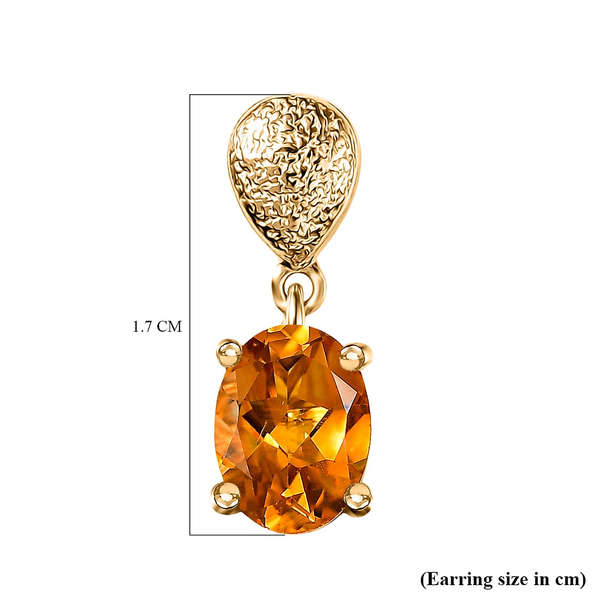 D'Joy Serra Gaucha Citrine Dangling Earring Sterling Silver 2.37 Ct.