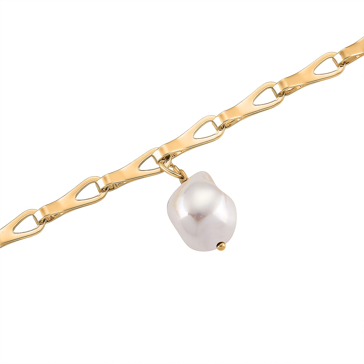 Designer Inspired- White Shell Pearl Necklace (Size - 20-2 Inch Ext)
