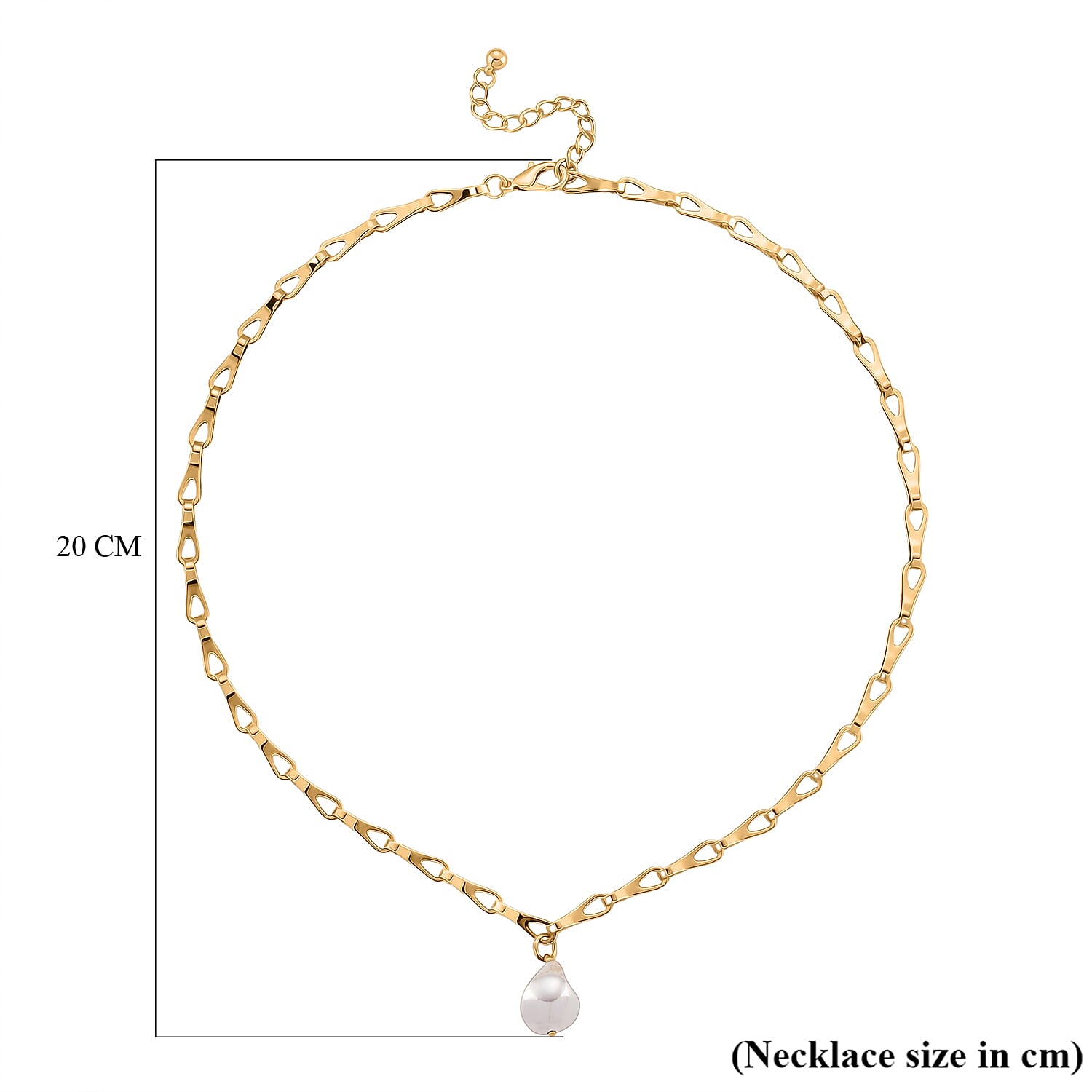 Designer Inspired- White Shell Pearl Necklace (Size - 20-2 Inch Ext)