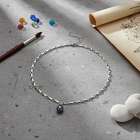 Designer Inspired- Peacock Color Shell Pearl Necklace (Size - 20 - 2 Inch Ext)