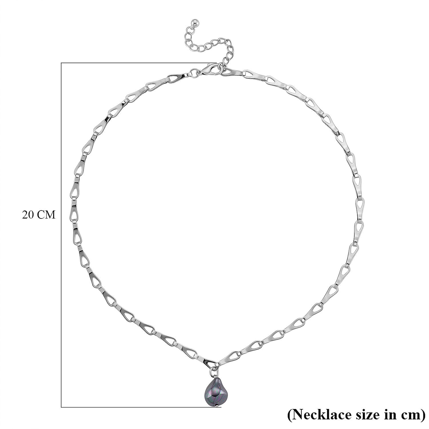 Designer Inspired- Peacock Color Shell Pearl Necklace (Size - 20 - 2 Inch Ext)