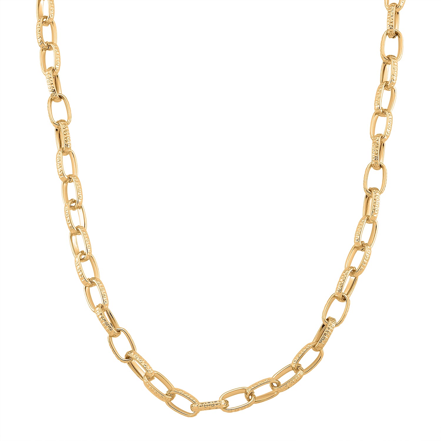 Chunky Paperclip Necklace (Size - 20 - 2 Inch Ext) in Yellow Gold Plated