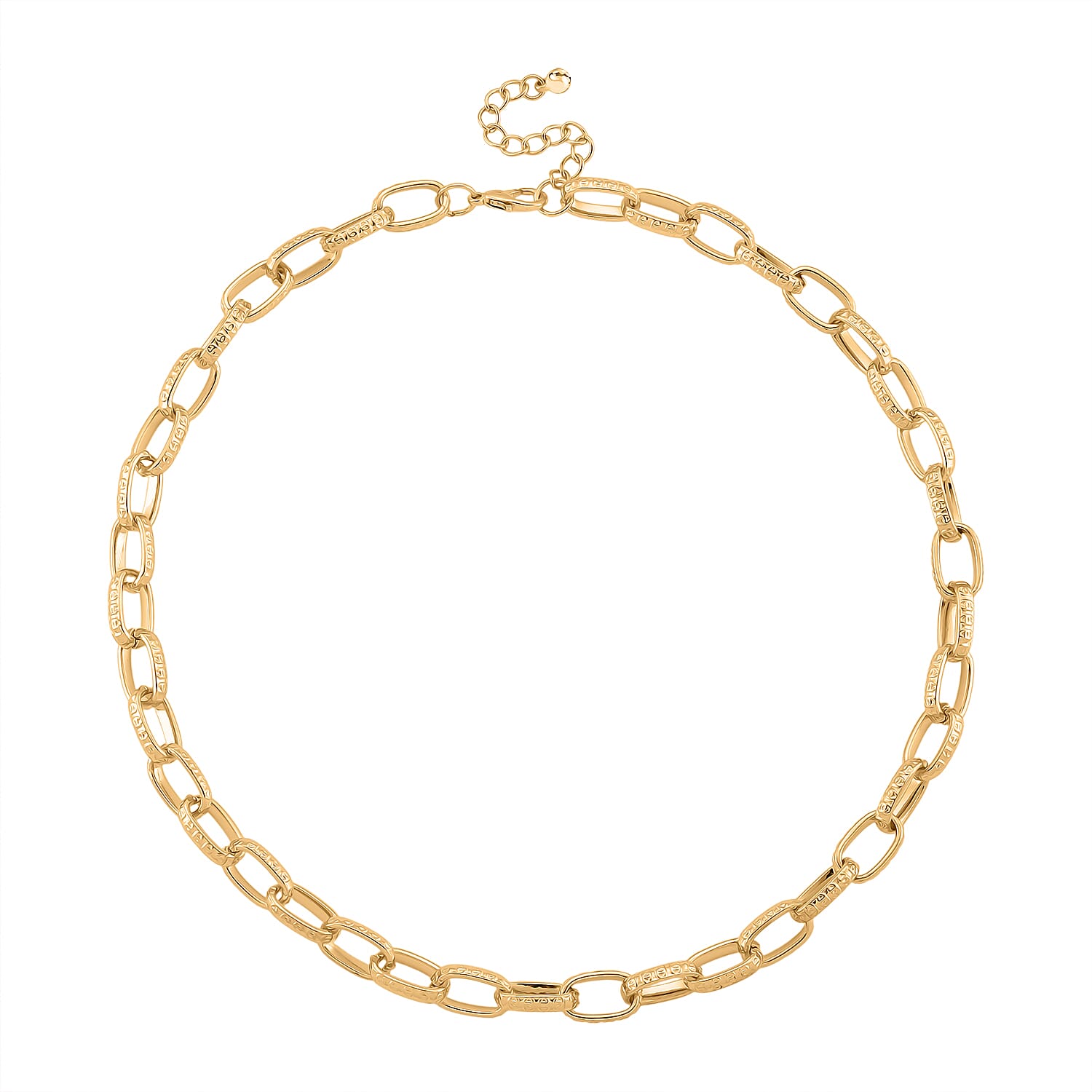 Chunky Paperclip Necklace (Size - 20 - 2 Inch Ext) in Yellow Gold Plated