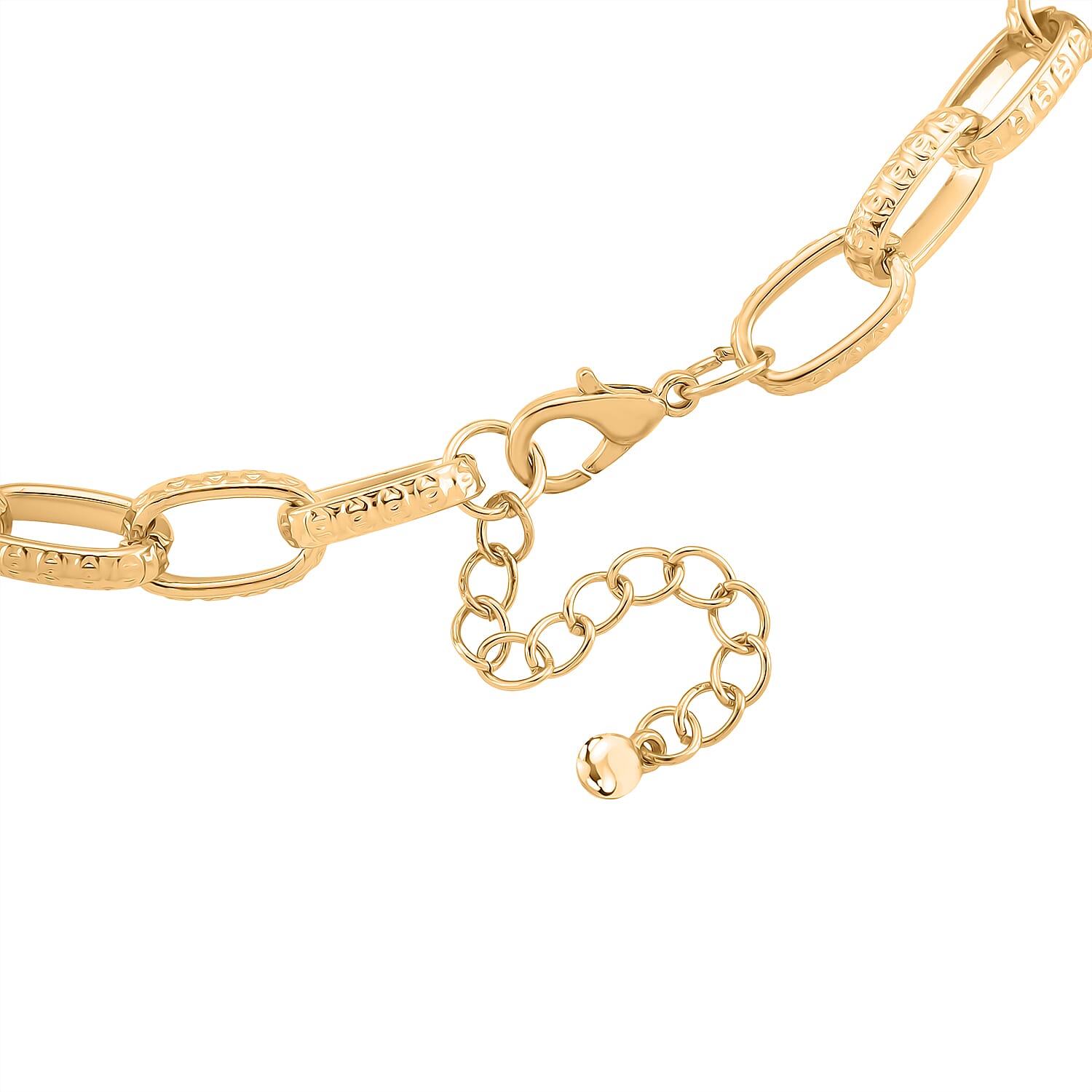 Chunky Paperclip Necklace (Size - 20 - 2 Inch Ext) in Yellow Gold Plated