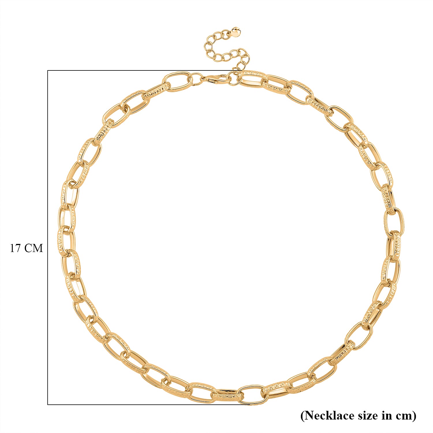 Chunky Paperclip Necklace (Size - 20 - 2 Inch Ext) in Yellow Gold Plated