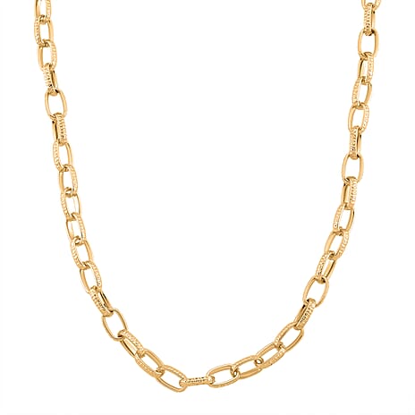 Chunky Paperclip Necklace (Size - 20 - 2 Inch Ext) in Yellow Gold Plated
