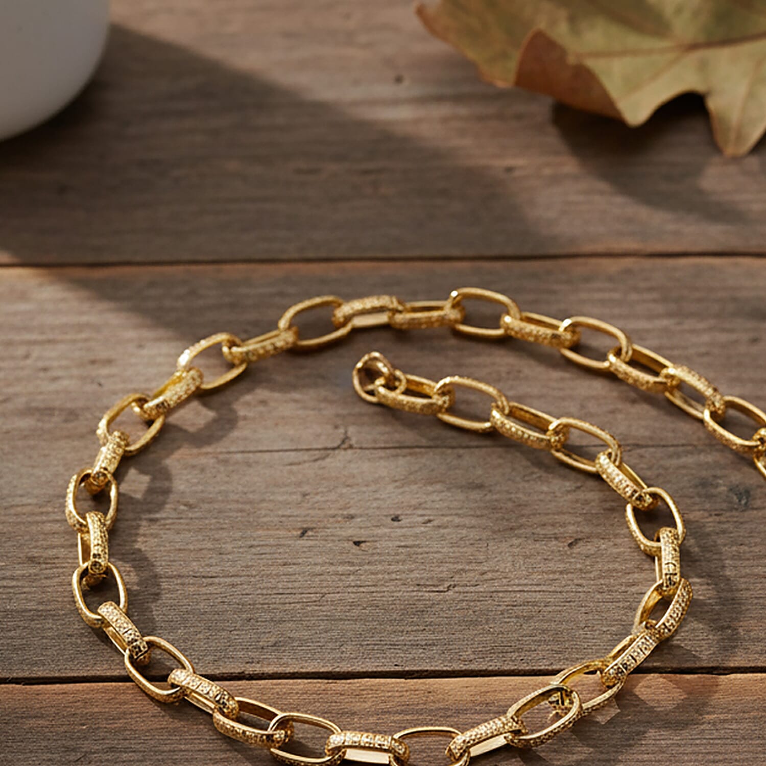 Chunky Paperclip Necklace (Size - 20 - 2 Inch Ext) in Yellow Gold Plated