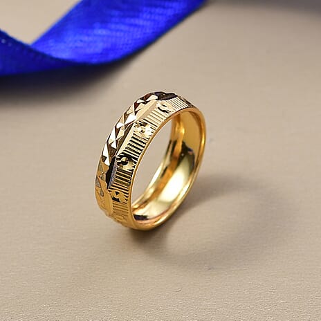 18K Yellow Gold Plated Sterling Silver Band Ring
