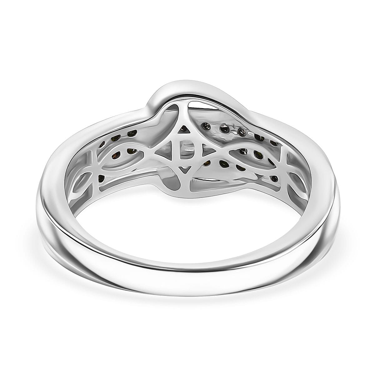 D'Joy Black Diamond Band Ring in Rhodium OverlaySterling Silver  0.50 Ct.