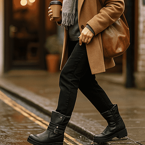 Emma Alice Faux Fur Lined Mid Calf Boots (Size 5) - Black