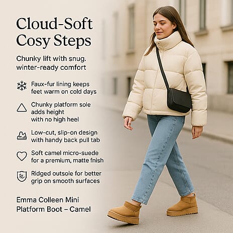 Emma Colleen Mini Platform Boot (Size 4) - Cognac