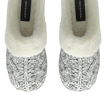 Dunlop Maeve Knitted Mule Slipper (Size 8) - Grey