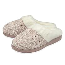 Dunlop Maeve Knitted Mule Slipper (Size 4) - Pink