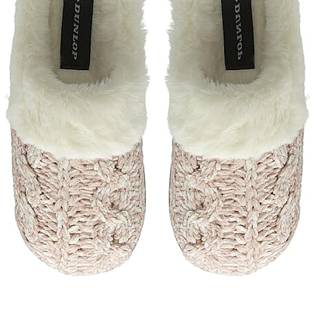 Dunlop Maeve Knitted Mule Slipper (Size 4) - Pink