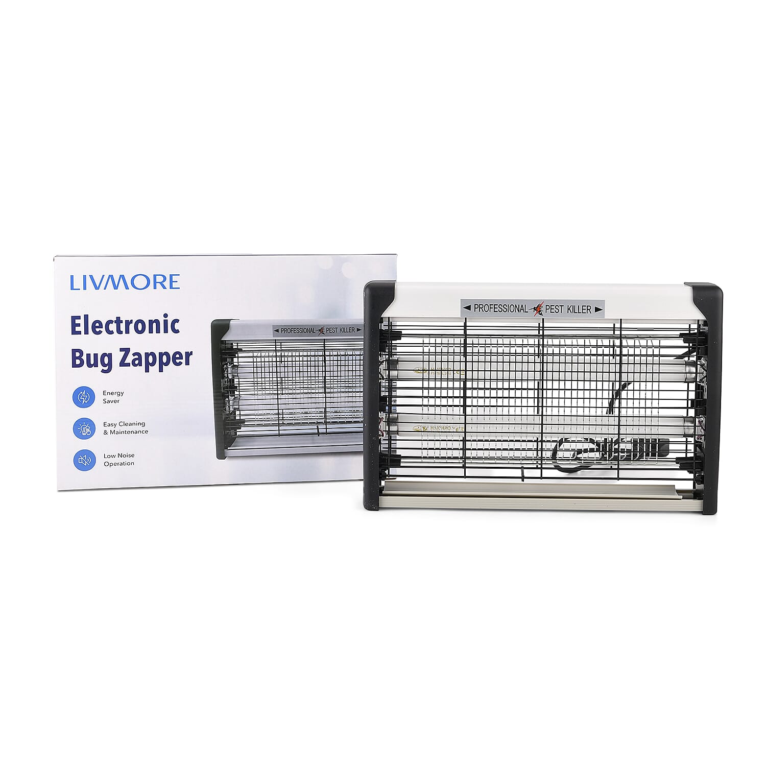 ONE TO OWN - Professional Quality Electric Bug Zapper- 20W, Dual UV Tube, High Voltage 1500V Grid -   30m2 Coverage (25x37.5x6cm)