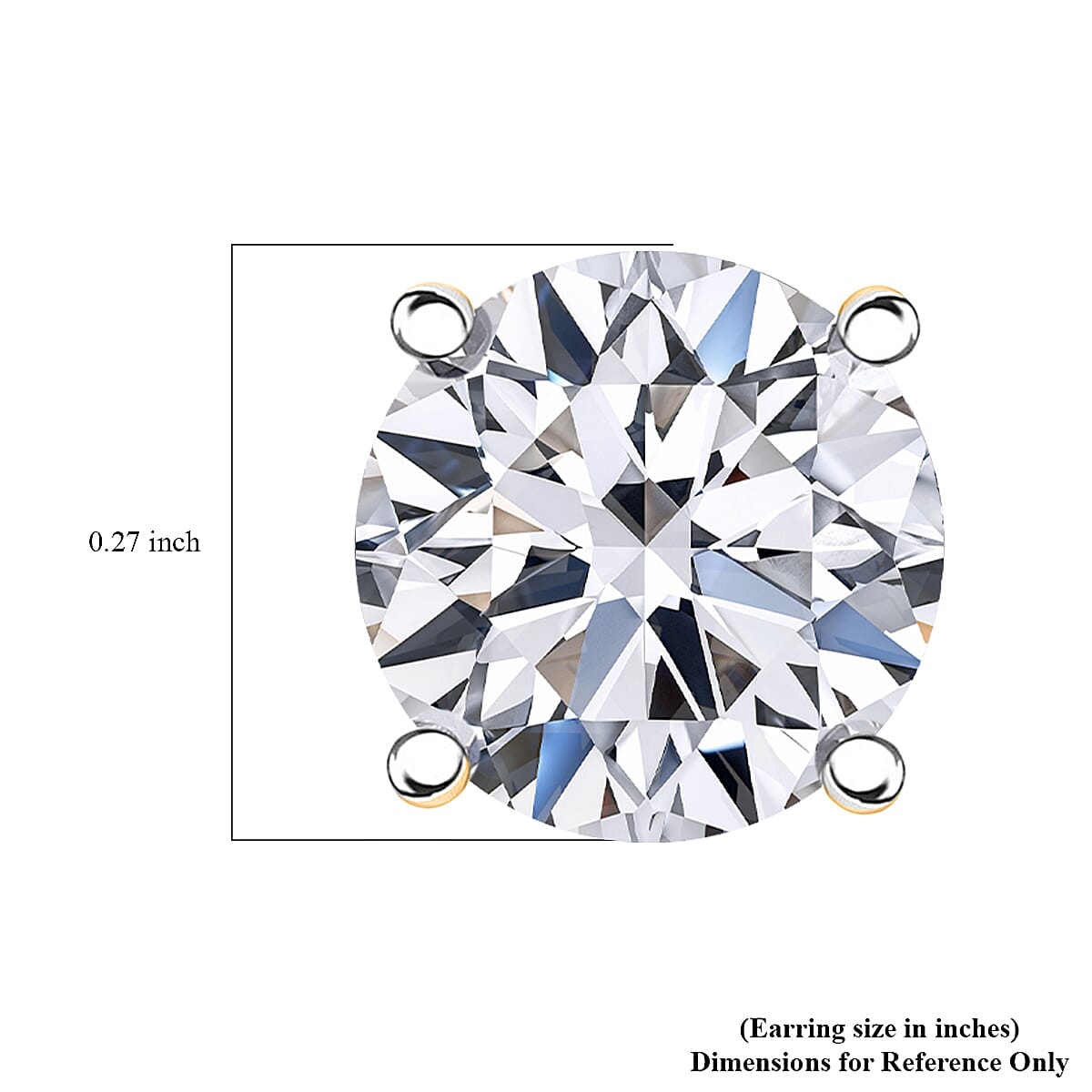 Luxuriant 9K Yellow Gold SGL Certified (SI-GH) Lab Grown Diamond Stud Push Back Earring 2.00 Ct.