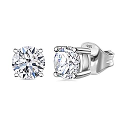 LUXURIANT 2 Ct. Lab Grown Diamond Solitaire Earrings in 9K White Gold, SGL Certified