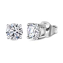 LUXURIANT 2 Ct. Lab Grown Diamond Solitaire Earrings in 9K White Gold, SGL Certified