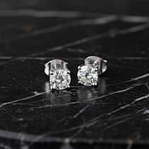 LUXURIANT 2 Ct. Lab Grown Diamond Solitaire Earrings in 9K White Gold, SGL Certified