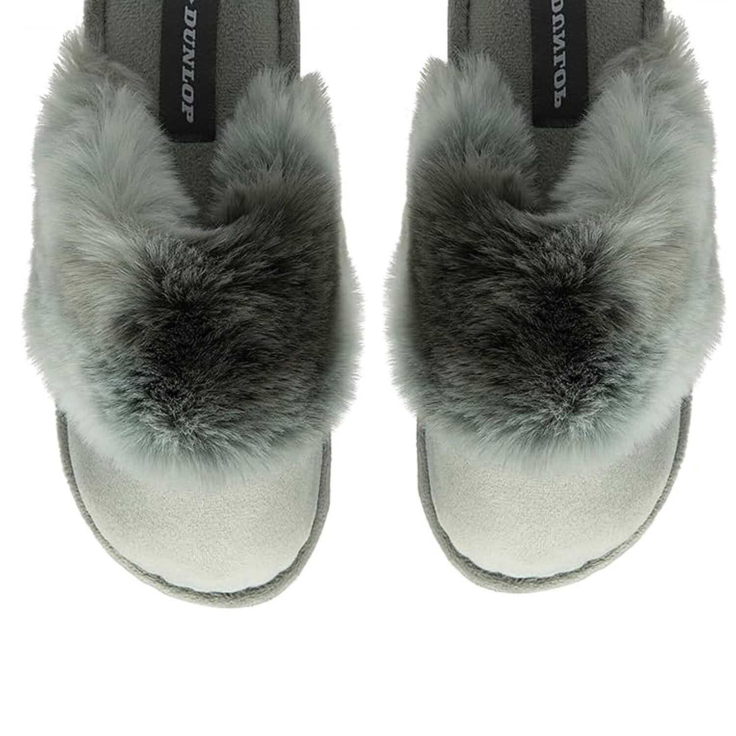 Dunlop Romily Plush Velour Upper Mule Slippers (Size 3) - Grey